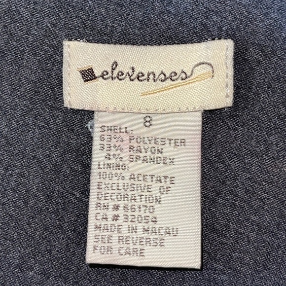 Elevenses Gray Multi Print Pleated A-Line Skirt - Picture 8 of 8